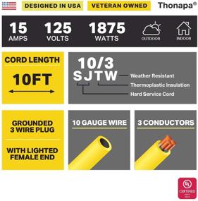 img 3 attached to Foot Lighted Outdoor Extension Cord Industrial Electrical for Wiring & Connecting