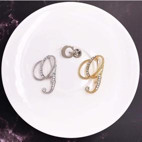 img 2 attached to 🔤 English Letters Plated Metal Crystal Lapel Pin Brooches Collar Set - XGALA 3 Pieces A to Z 26