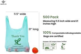 img 3 attached to 🌿 Eco-Friendly T-Shirt Grocery Bags: 100% Biodegradable Thank You Shopping Bags Bulk (11.5x6.5x21) - 500 Count