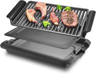 🔥 black smokeless indoor grill by aewhale - electric nonstick bbq grill with oil drip pan, 18x13 tabletop grill square griddle - fast heating, dishwasher safe логотип