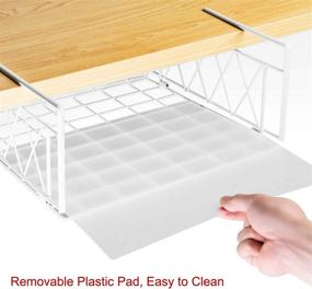 img 2 attached to 📦 Bextsrack Under Shelf Basket, 2 Pack Wire Under Cabinet Storage Shelf - Ideal Kitchen Pantry Hanging Organizer Baskets in White