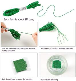 img 1 attached to 24 Skeins Green Gradient Embroidery Floss Set - Ideal for Friendship Bracelets, Cross Stitch Projects - Includes 6 Floss Bobbins, 2 Embroidery Needles, and 1 Needle Threader