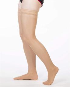 img 2 attached to 🧦 Allegro Essential 4 Sheer Compression Hose for Women - Comfortable Thigh-High Support Stockings (15-20 mmHg)