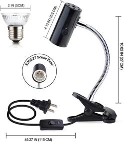 img 3 attached to 🦎 OMAYKEY Reptile Lamp Fixture Clamp with 50W UVB + UVA Full Spectrum Sun Lamp - Upgraded Lengthened Stand & Socket - Perfect for Pet Habitat Heat Light Bulb