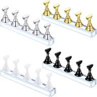 💅 acrylic nail display stand - magnetic nail tip holder for fingernail diy nail art & false nail tip manicure tool (gold, silver, black, white) logo