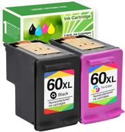 🖨️ limeink remanufactured ink cartridge 60xl 60 xl replacement for hp envy/photosmart/deskjet printers - 1 black, 1 color logo