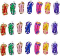 👡 julie wang polymer clay flip flop charms for jewelry making - set of 40, size 12x26mm logo