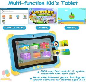 img 2 attached to 📱 Tokecy Kids Tablet: 8 Inch Android 11 Tablet for Children with IWAWA Parental Control, Educational Games, and Dual Camera - Blue