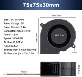 img 3 attached to Wathai 75 мм X 30 мм DC бесщеточный вентилятор охлаждения 5V турбо центробежный вентилятор