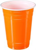🧡 big party pack orange plastic cups, 16-ounce - goodtimes 50 count logo