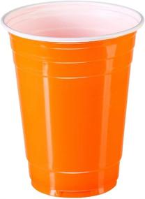 img 1 attached to 🧡 Big Party Pack Orange Plastic Cups, 16-Ounce - Goodtimes 50 Count