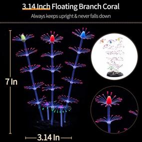 img 2 attached to Uniclife 4 Pack Glowing Aquarium Decorations - Small Silicone Artificial Jellyfish Coral Plant Ornament for Fish Tanks