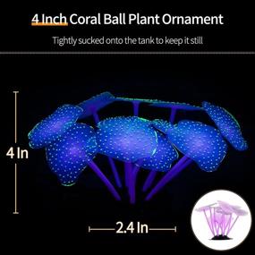 img 1 attached to Uniclife 4 Pack Glowing Aquarium Decorations - Small Silicone Artificial Jellyfish Coral Plant Ornament for Fish Tanks