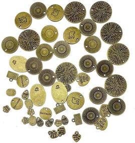 img 3 attached to 🔖 Wholesale Bulk Lots of 48PCS Antique Bronze Inspirational Charms - JIALEEY Motivational Charm Pendants for Jewelry Making, DIY Necklace Bracelet Crafting, and Findings Accessory