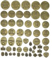 🔖 wholesale bulk lots of 48pcs antique bronze inspirational charms - jialeey motivational charm pendants for jewelry making, diy necklace bracelet crafting, and findings accessory logo