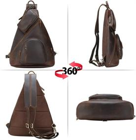 img 1 attached to 🎒 Premium Vintage Leather Crossbody Backpacks by TIDING: A Perfect Blend of Style and Function