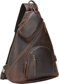img 4 attached to 🎒 Premium Vintage Leather Crossbody Backpacks by TIDING: A Perfect Blend of Style and Function