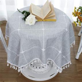 img 2 attached to 🍀 LUCKYHOUSEHOME Embroidered Tablecloth for Tabletop Décor - Enhanced SEO