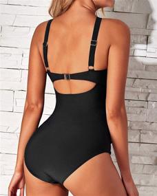 img 2 attached to 👙 Tempt Me Women's Front Cross Keyhole One Piece Swimsuit: Tummy Control & Backless Styling for Flawless Beach Looks