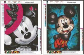 img 3 attached to 5D Diamond Painting Kits: Mickey and Minnie Cartoon Pattern - Full Drill Embroidery Set - 2 Pack of 12x16 inch (A)