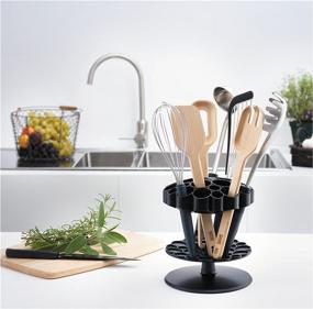 img 1 attached to Black Kuhn Rikon Rotating Honeycomb Utensil Organizer