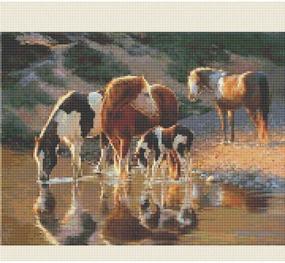 img 4 attached to Painting Embroidery Pictures Decoration（Horse Drinking