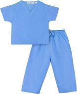 adorable scoots toddler scrubs blue 4t: comfortable and stylish kids' medical apparel logo