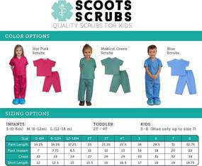 img 2 attached to Adorable Scoots Toddler Scrubs Blue 4T: Comfortable and Stylish Kids' Medical Apparel