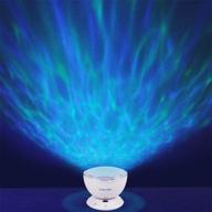 🌊 ocean wave night light projector with music player - romantic color changing led party decorations projection lamps mood lighting for living room bedroom (white) логотип