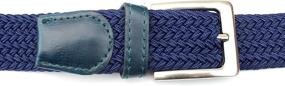 img 1 attached to Braided Elastic Stretch Leather Black M Men's Accessories for Belts