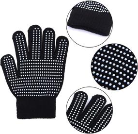 img 2 attached to Winter-Ready Girls' Accessories: Motarto Anti Skid Stretchy Gloves for Enhanced Grip