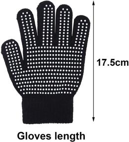 img 3 attached to Winter-Ready Girls' Accessories: Motarto Anti Skid Stretchy Gloves for Enhanced Grip