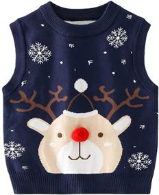 img 4 attached to Mud Kingdom Pullover Christmas Reindeer Boys' Clothing in Sweaters