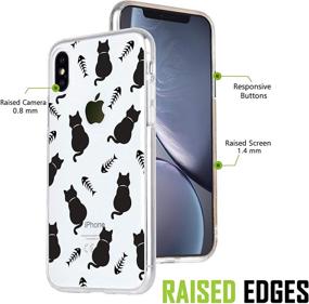 img 3 attached to 🐱 MURMAZ Cute Cat Fish Bone Printed Clear Soft Bumper Case for iPhone X/XS - Transparent Design, Protective Cover (Cat & Bones XS/X)