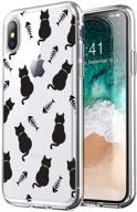 🐱 murmaz cute cat fish bone printed clear soft bumper case for iphone x/xs - transparent design, protective cover (cat & bones xs/x) logo