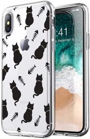 img 4 attached to 🐱 MURMAZ Cute Cat Fish Bone Printed Clear Soft Bumper Case for iPhone X/XS - Transparent Design, Protective Cover (Cat & Bones XS/X)