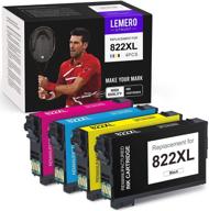 💡 lemeroutrust remanufactured 822xl ink cartridge replacement for epson workforce pro wf-4830 wf-3820 wf-4820 wf-4834 (1 black, 1 cyan, 1 magenta, 1 yellow, 4-pack) logo