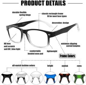 img 1 attached to 👓 Blue Light Blocking Computer Reading Glasses 6 Pack - Anti Glare, UV Protection, Eye Strain Relief for Women and Men