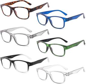 img 4 attached to 👓 Blue Light Blocking Computer Reading Glasses 6 Pack - Anti Glare, UV Protection, Eye Strain Relief for Women and Men