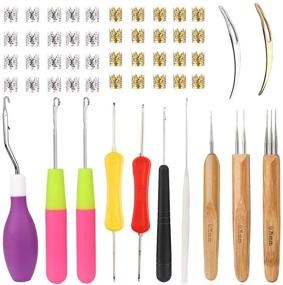 img 4 attached to Dreadlock Crochet Hook Set with Hair Rings: 12PCS Hooks 💇 + 40PCS Hair Rings for Stylish Crochet Braids & Hair Decorations