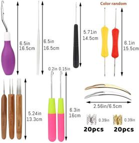 img 3 attached to Dreadlock Crochet Hook Set with Hair Rings: 12PCS Hooks 💇 + 40PCS Hair Rings for Stylish Crochet Braids & Hair Decorations
