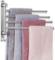 premium swivel towel bar: space saving stainless steel 4-arm towel hanger for bathroom and kitchen - jsver wall mounted towel rack logo