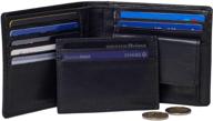 black bifold leather wallets for 👔 men: boost your style with this sleek accessory! logo