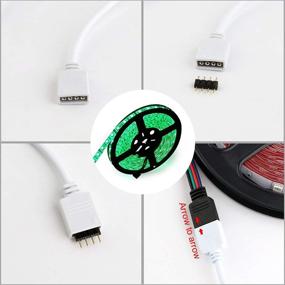 img 1 attached to Yiliaw 4 Pack 2M RGB Extension Cable Kit with 8 🔌 Pack 4 Male Pin Connector for SMD 5050 3528 LED Strip Light