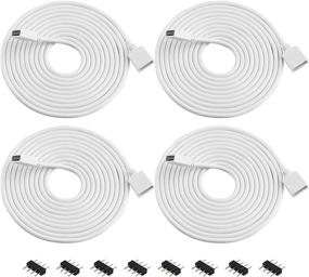 img 4 attached to Yiliaw 4 Pack 2M RGB Extension Cable Kit with 8 🔌 Pack 4 Male Pin Connector for SMD 5050 3528 LED Strip Light