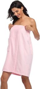 img 2 attached to Ultimate Comfort and Convenience: Super Shopping-zone Women's Towel Wraps for Bath and Shower - Cotton Body Wrap Robes in Solid Colors