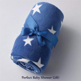 img 1 attached to 🦖 Cozy and Cute Baby Essentials Plush Fleece Throw and Receiving Baby Blankets: Blue Dino - Perfect for Boys and Girls