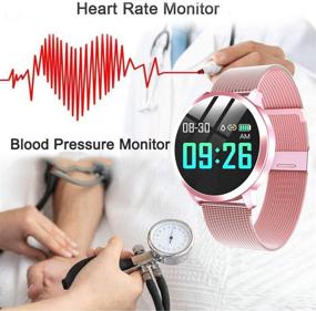 img 2 attached to 🌸 iQuark Smartwatch for Women - Physiological Cycle Reminder, All-Day Heart Rate & Blood Pressure Monitor, IP68 Waterproof Fitness Tracker, Calorie Pedometer Stopwatch (Pink)