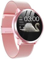 🌸 iquark smartwatch for women - physiological cycle reminder, all-day heart rate & blood pressure monitor, ip68 waterproof fitness tracker, calorie pedometer stopwatch (pink) logo