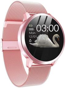 img 4 attached to 🌸 iQuark Smartwatch for Women - Physiological Cycle Reminder, All-Day Heart Rate & Blood Pressure Monitor, IP68 Waterproof Fitness Tracker, Calorie Pedometer Stopwatch (Pink)